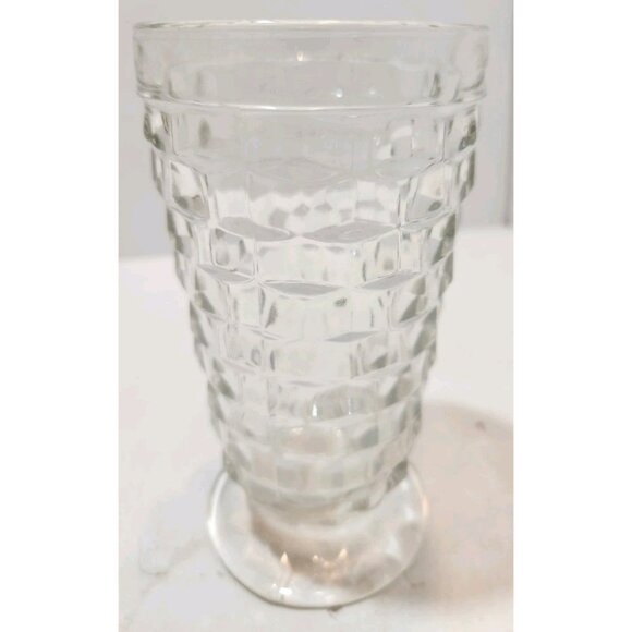 Vintage Clear Whitehall Iced Tea Glasses Cubist 6" Tall Set of 2 - Picture 5 of 11